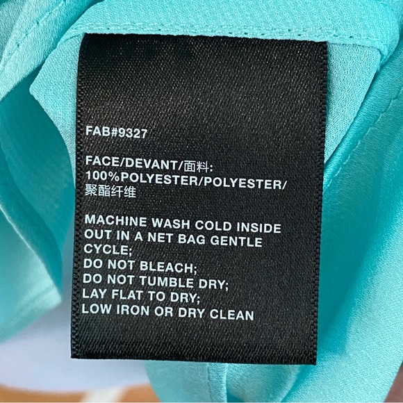 LAFAYETTE 148 light blue satin collared button up long sleeve top blouse - Picture 7 of 8